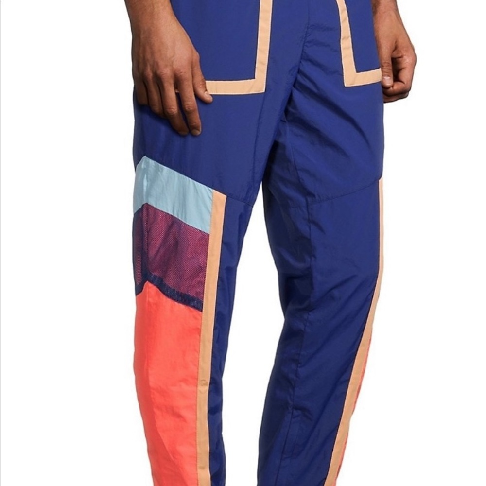 Ultra-sexy Puma color block Court Side Mens joggers  Casual - Blue - (MEDIUM)